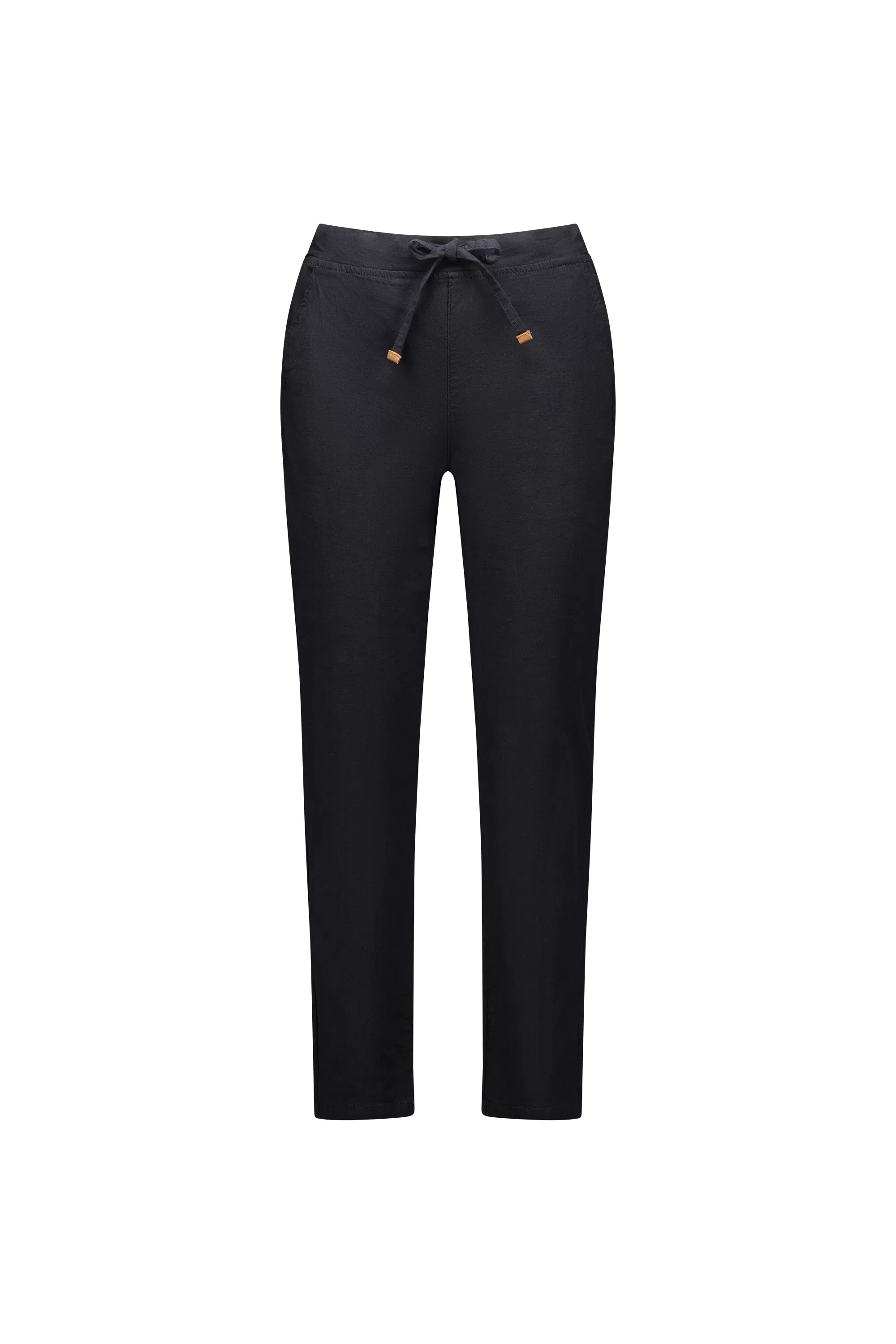 Vassalli Ankle Grazer Slim Leg Elastic Waist Pant - Black