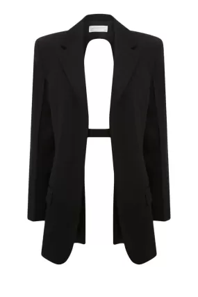 Victoria Beckham Striped Backless Jacket - Black