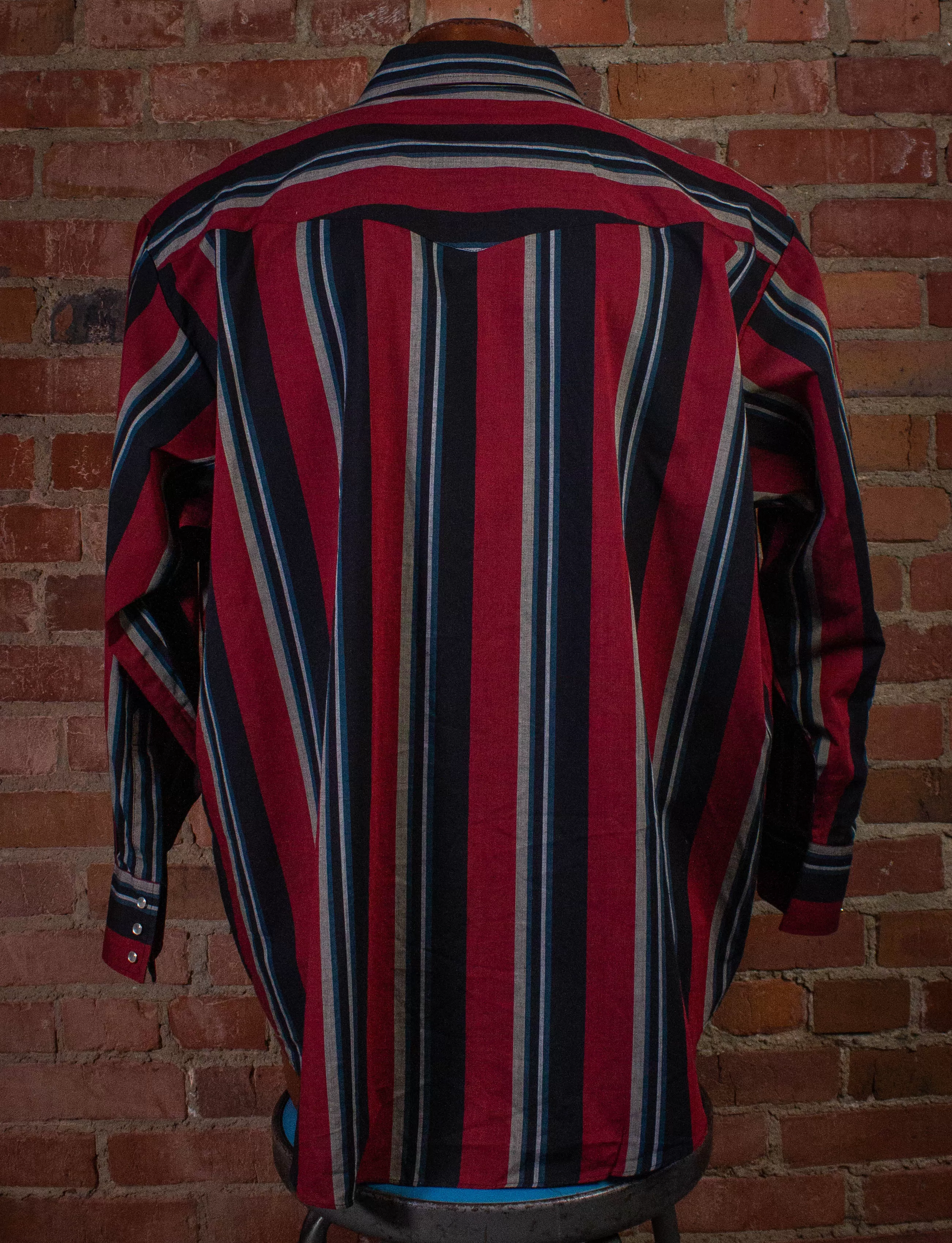 Vintage Ely Plains Striped Pearl Snap Western Shirt 2XL