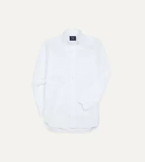 White Cotton Pocket Poplin Button-Down Shirt