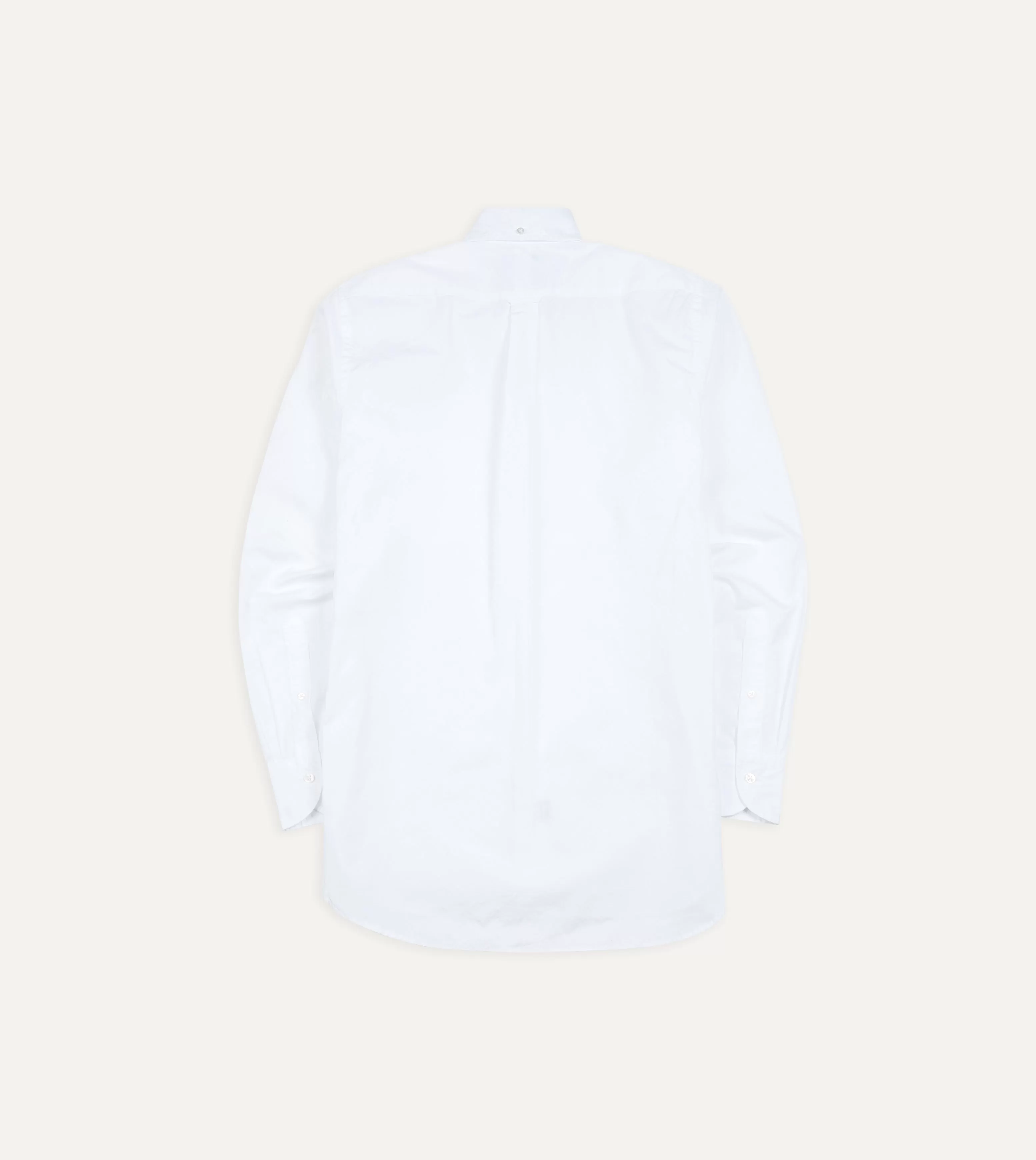 White Cotton Pocket Poplin Button-Down Shirt