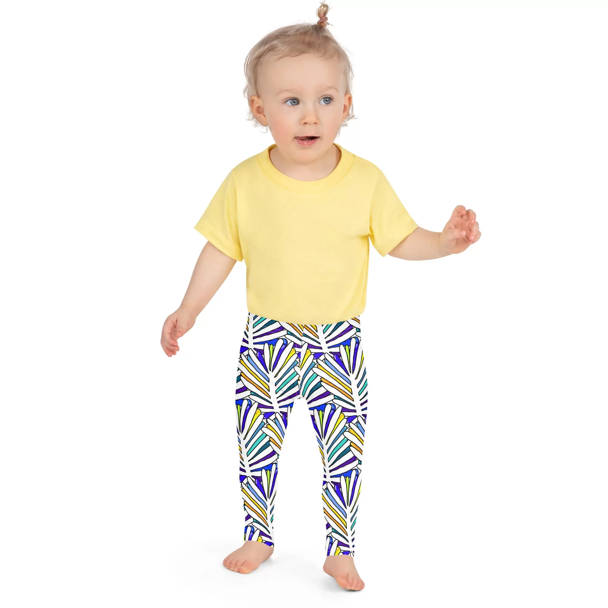 White Leaf All-Over Kid's Leggings