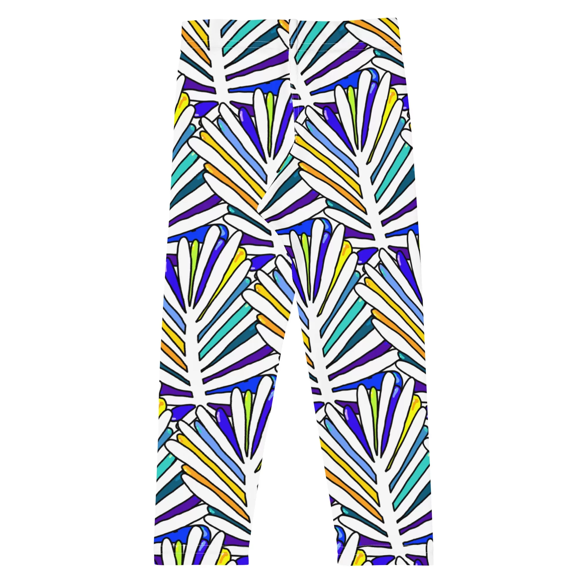 White Leaf All-Over Kid's Leggings