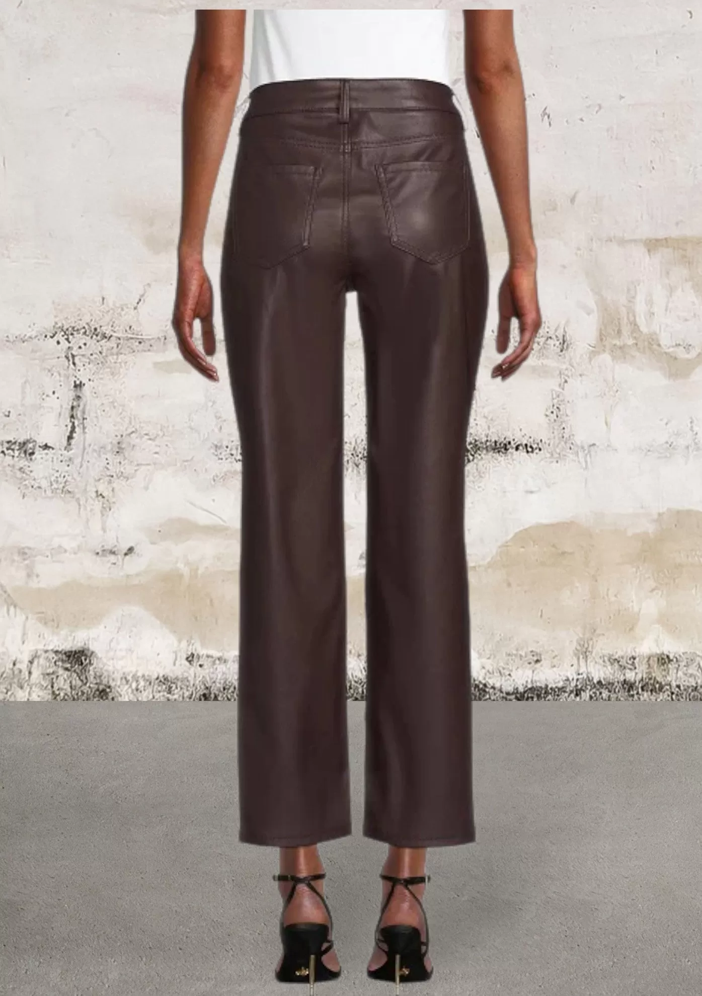 Women's Faux Leather Straight Pant