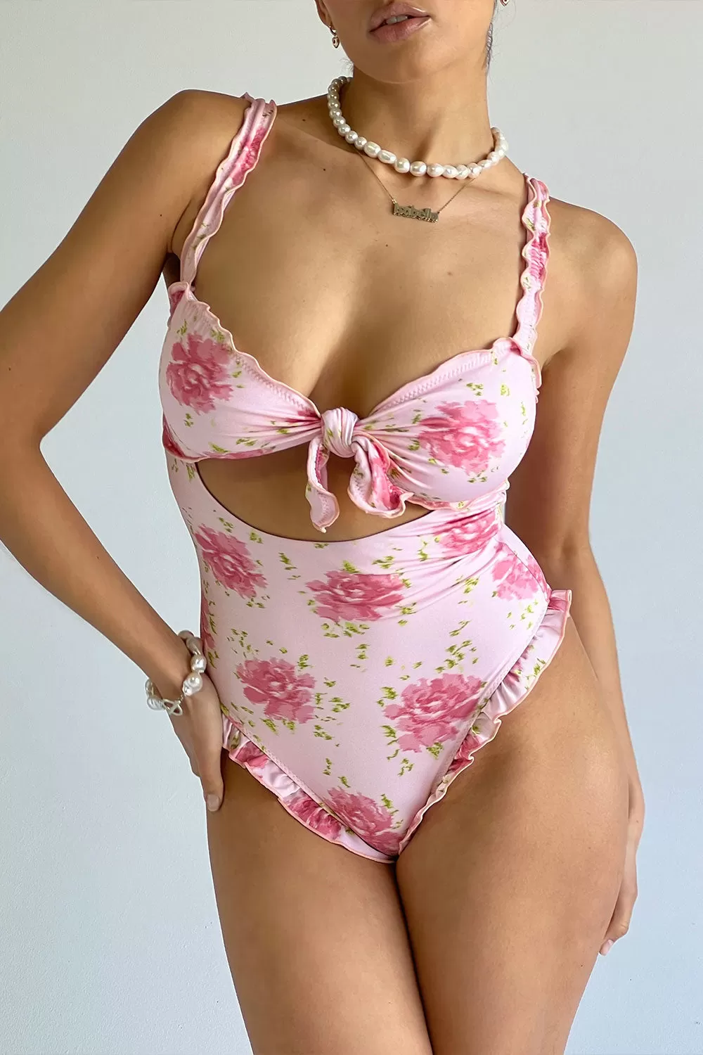 x SYDNEY SWEENEY Lucia Ruffle One Piece Swimsuit - Amore Mio