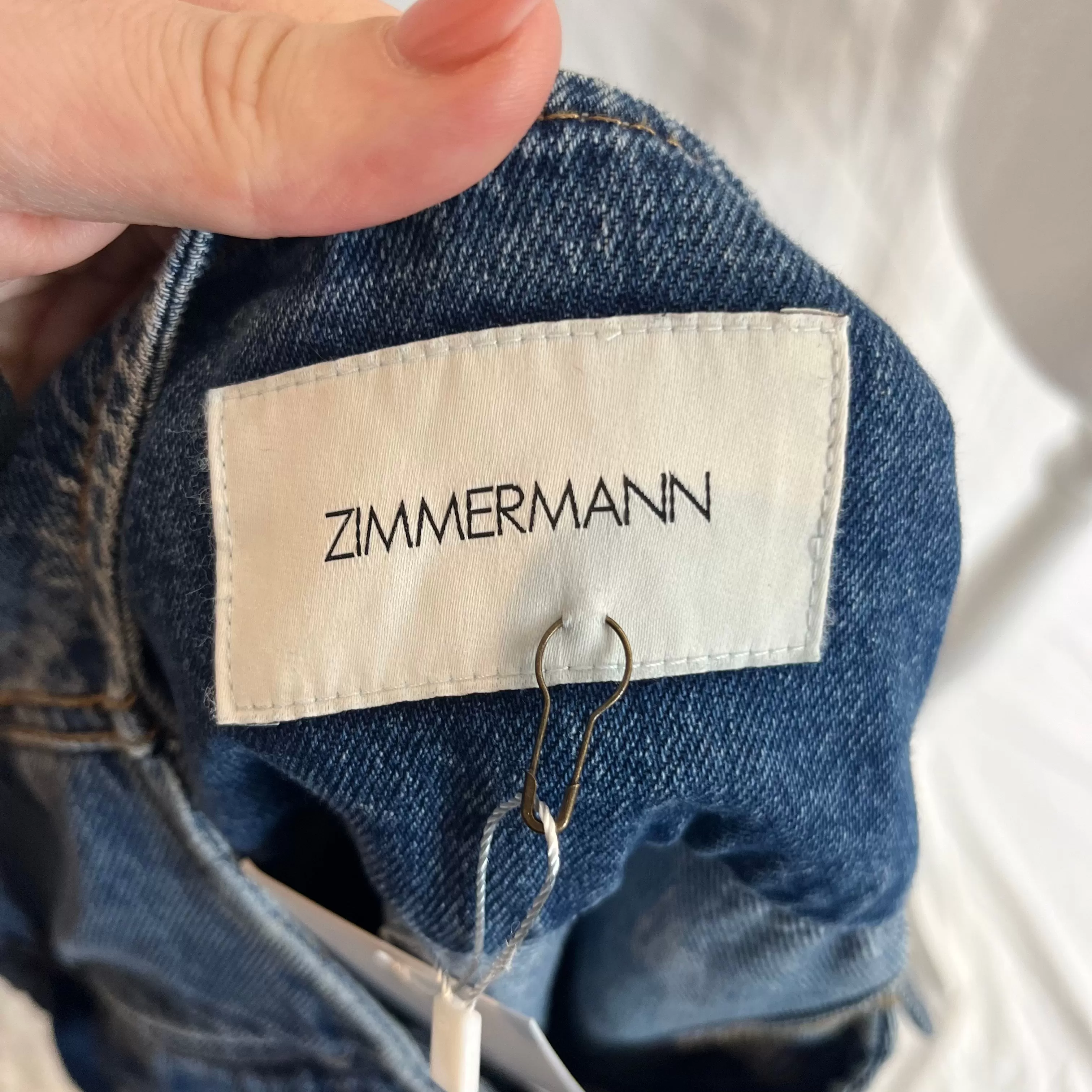 Zimmermann Blue Rhythmic Lace-up Denim Jacket L